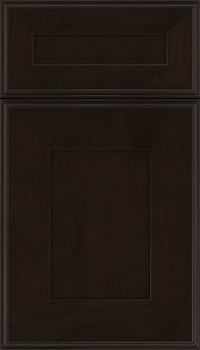 Elan 5pc Alder flat panel cabinet door in Espresso with Black glaze