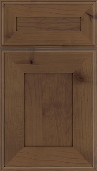 Elan 5pc Alder flat panel cabinet door in Sienna with Black glaze