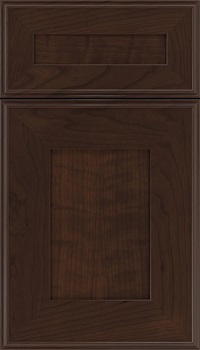 Elan 5pc Cherry flat panel cabinet door in Cappuccino
