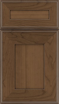 Elan 5pc Cherry flat panel cabinet door in Toffee with Mocha glaze