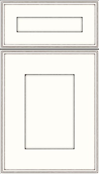 Elan 5pc Maple flat panel cabinet door in Alabaster with Mocha glaze