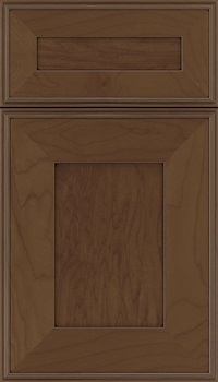 Elan 5pc Maple flat panel cabinet door in Sienna with Black glaze