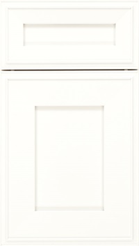 Elan 5pc Maple flat panel cabinet door in Whitecap