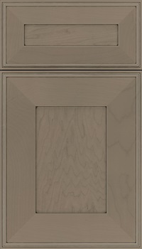 Elan 5pc Maple flat panel cabinet door in Winter with Black glaze