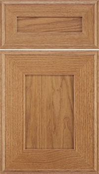 Elan 5pc Rift Oak flat panel cabinet door in Spice