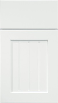 Glendale Thermofoil Beadboard cabinet door in Satin White