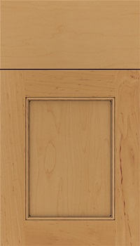 Lexington Maple recessed panel cabinet door in Ginger with Black glaze