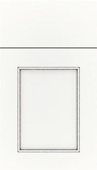 Lexington Maple recessed panel cabinet door in Whitecap with Black glaze