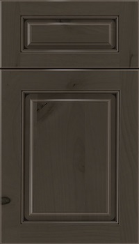 Marquis 5pc Alder raised panel cabinet door in Thunder with Black glaze
