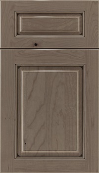 Marquis 5pc Cherry raised panel cabinet door in Winter with Black glaze