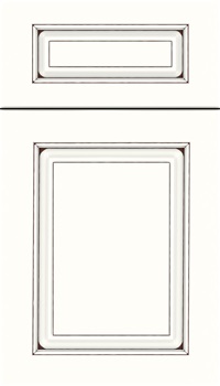 Marquis 5pc Maple raised panel cabinet door in Alabaster with Mocha glaze