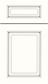 Marquis 5pc Maple raised panel cabinet door in Alabaster with Pewter glaze