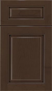 Marquis 5pc Maple raised panel cabinet door in Cappuccino with Black glaze