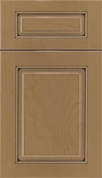 Marquis 5pc Maple raised panel cabinet door in Tuscan with Black glaze