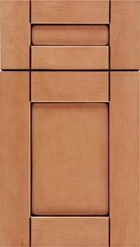 Pearson 5pc Maple flat panel cabinet door in Ginger with Mocha glaze