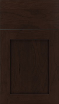 Plymouth Cherry shaker cabinet door in Cappuccino with Black glaze