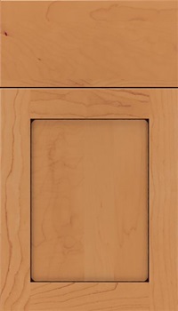 Salem Maple shaker cabinet door in Ginger with Black glaze