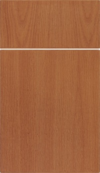Summit Oak slab cabinet door in Spice
