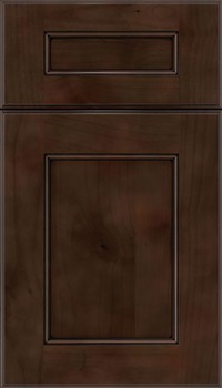 Tamarind 5pc Alder shaker cabinet door in Cappuccino with Black glaze