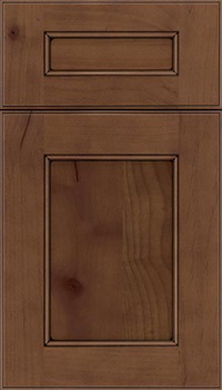 Tamarind 5pc Alder shaker cabinet door in Sienna with Black glaze