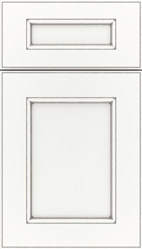Tamarind 5pc Maple shaker cabinet door in Whitecap with Pewter glaze
