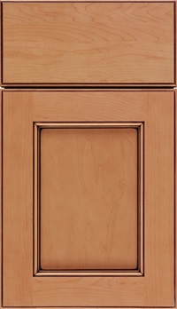 Tamarind Maple shaker cabinet door in Ginger with Mocha glaze