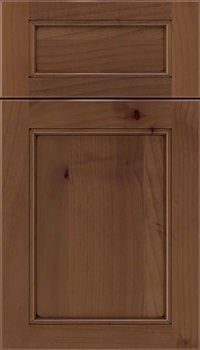 Templeton 5pc Alder recessed panel cabinet door in Sienna with Black glaze
