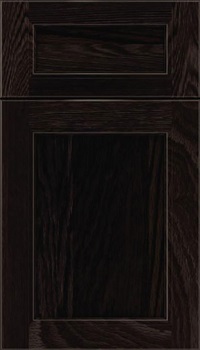 Templeton 5pc Oak recessed panel cabinet door in Charcoal