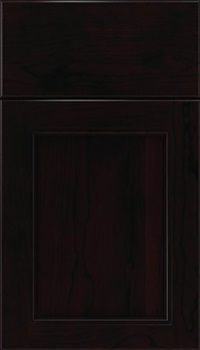 Templeton Cherry recessed panel cabinet door in Espresso with Black glaze