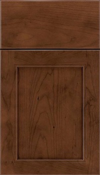 Templeton Cherry recessed panel cabinet door in Sienna