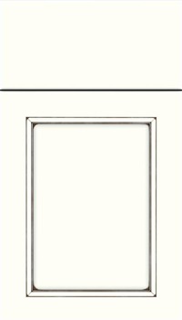 Templeton Maple recessed panel cabinet door in Alabaster with Smoke glaze