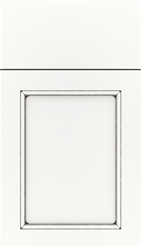 Templeton Maple recessed panel cabinet door in Whitecap with Black glaze