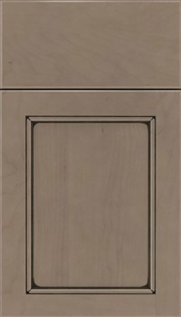 Templeton Maple recessed panel cabinet door in Winter with Black glaze