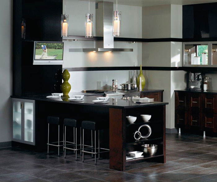 Contemporary Kitchen Cabinets in Espresso Finish - Kitchen ...