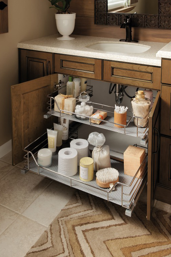 Contemporary Bathroom with Storage Cabinets - Kitchen Craft