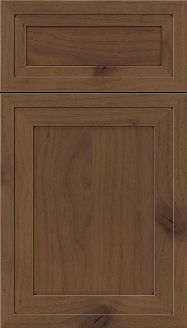 Asher 5pc Alder flat panel cabinet door in Sienna with Mocha glaze