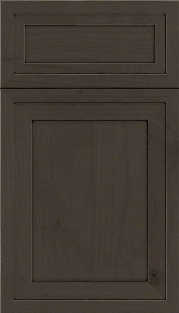 Asher 5pc Alder flat panel cabinet door in Thunder with Black glaze