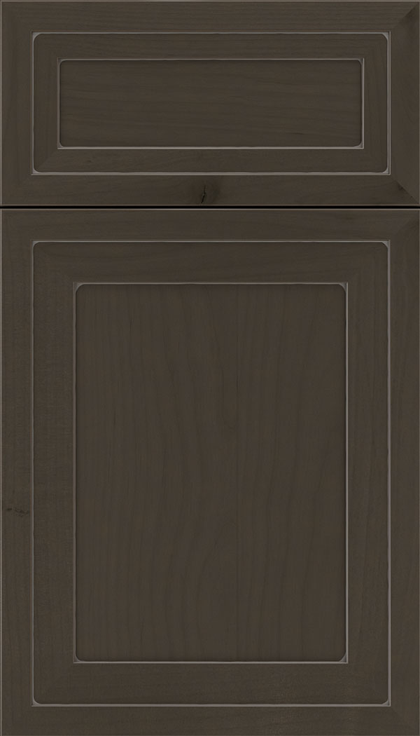 Asher 5pc Alder flat panel cabinet door in Thunder with Pewter glaze