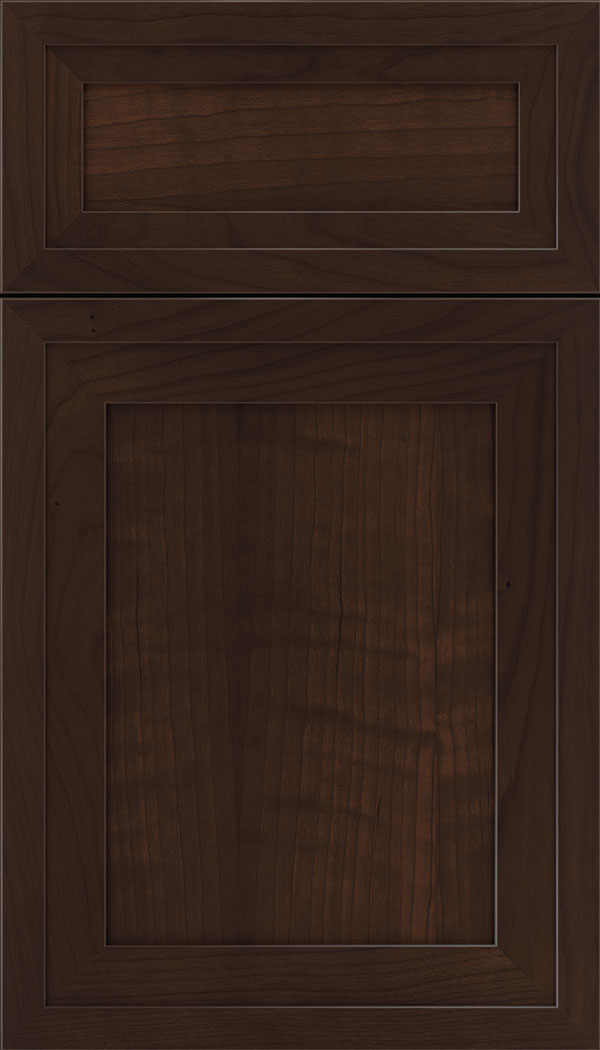 Asher 5pc Cherry flat panel cabinet door in Cappuccino
