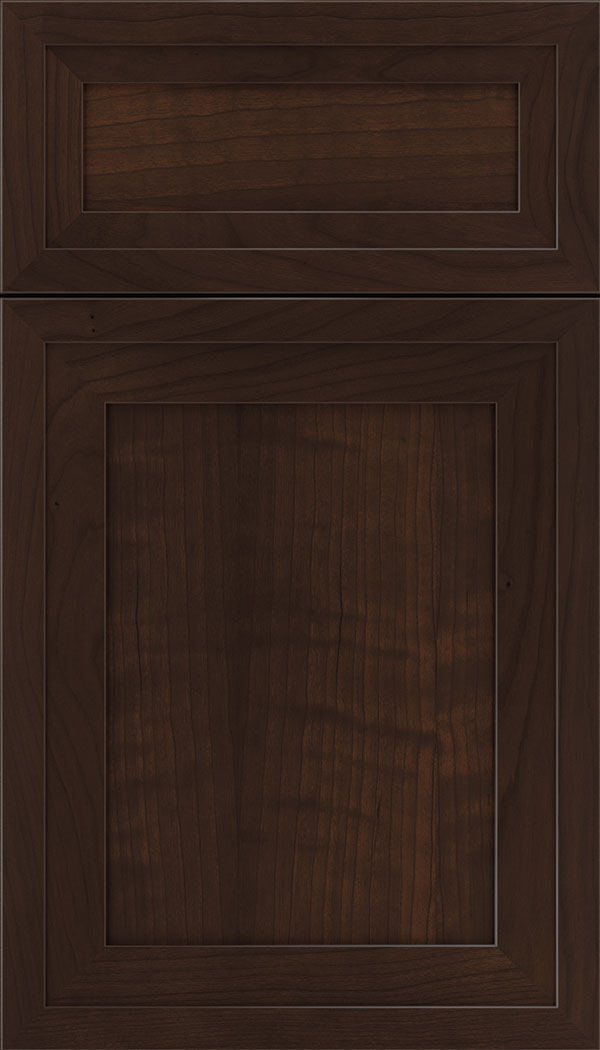 Asher 5pc Cherry flat panel cabinet door in Cappuccino