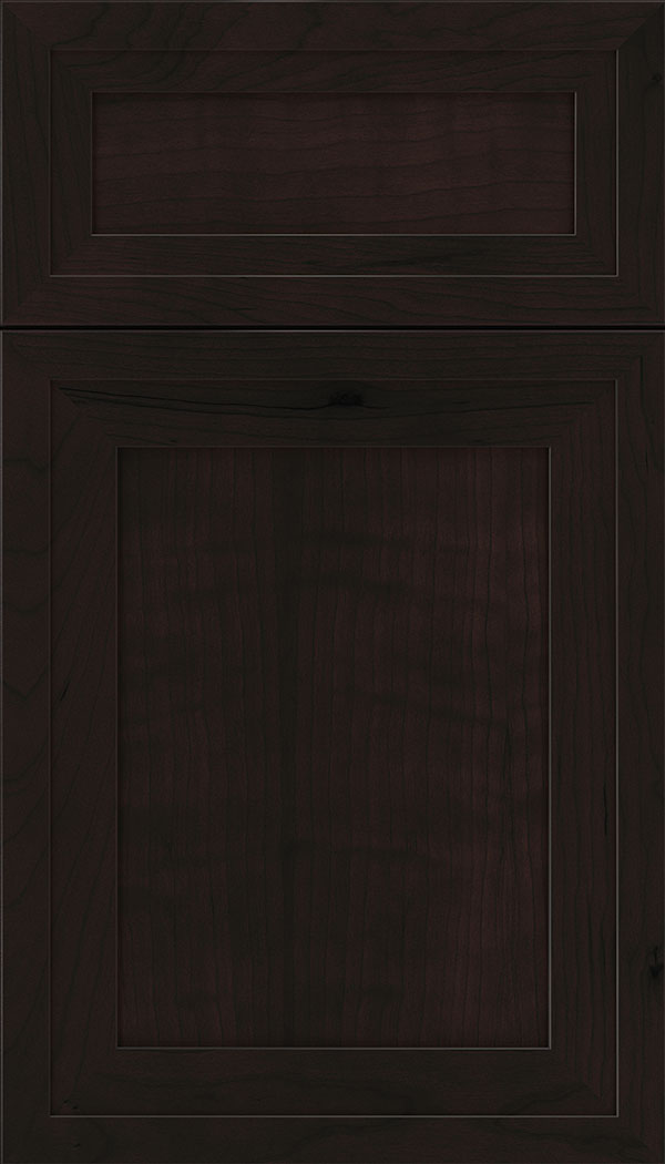 Asher 5pc Cherry flat panel cabinet door in Espresso