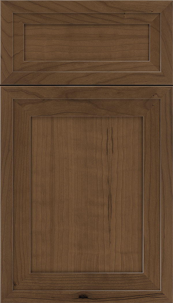 Asher 5pc Cherry flat panel cabinet door in Toffee