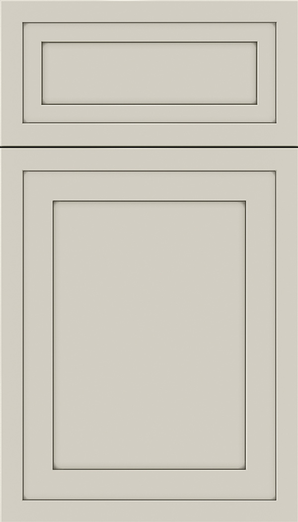 Asher 5pc Maple flat panel cabinet door in Cirrus with Smoke glaze