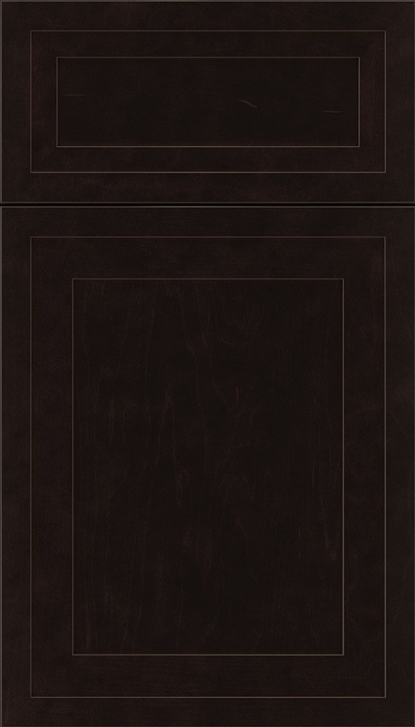 Asher 5pc Maple flat panel cabinet door in Espresso