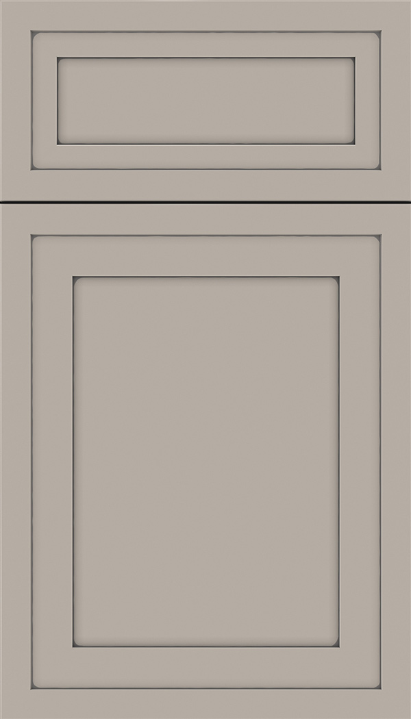 Asher 5pc Maple flat panel cabinet door in Nimbus with Pewter glaze