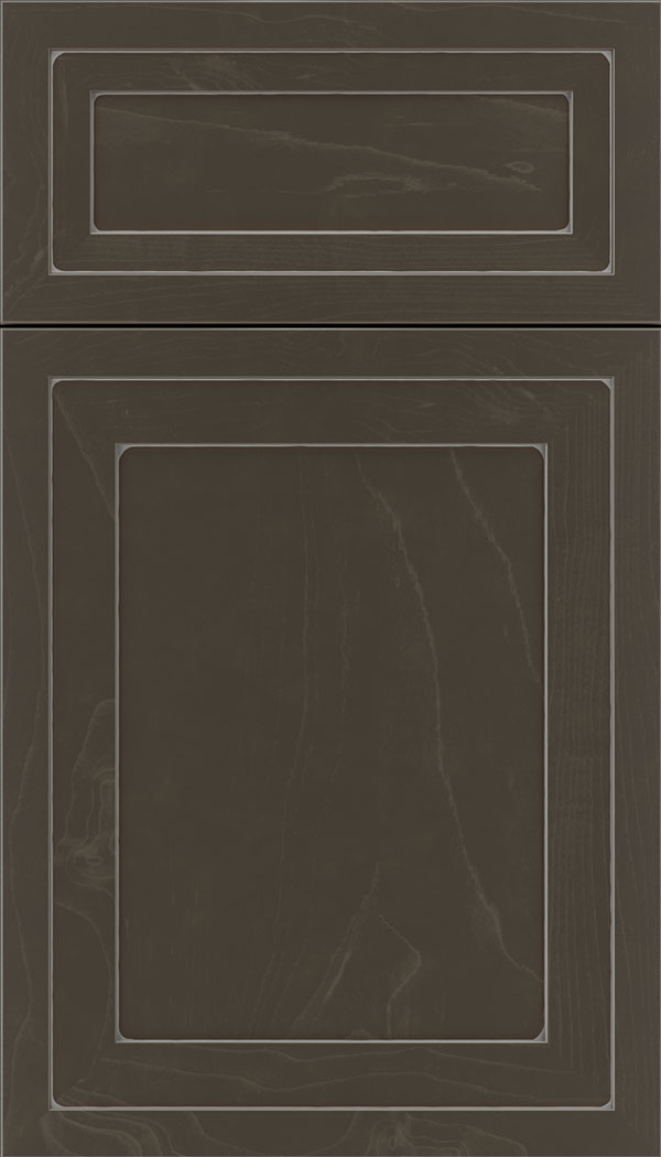 Asher 5pc Maple flat panel cabinet door in Thunder with Pewter glaze