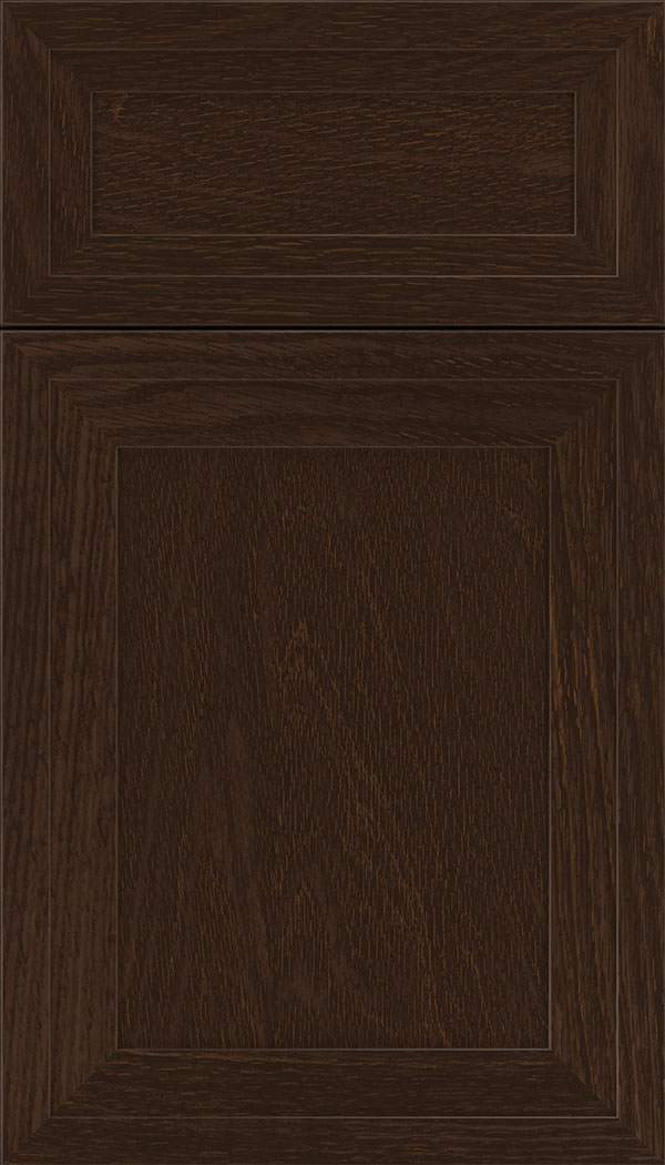 Asher 5pc Oak flat panel cabinet door in Cappuccino