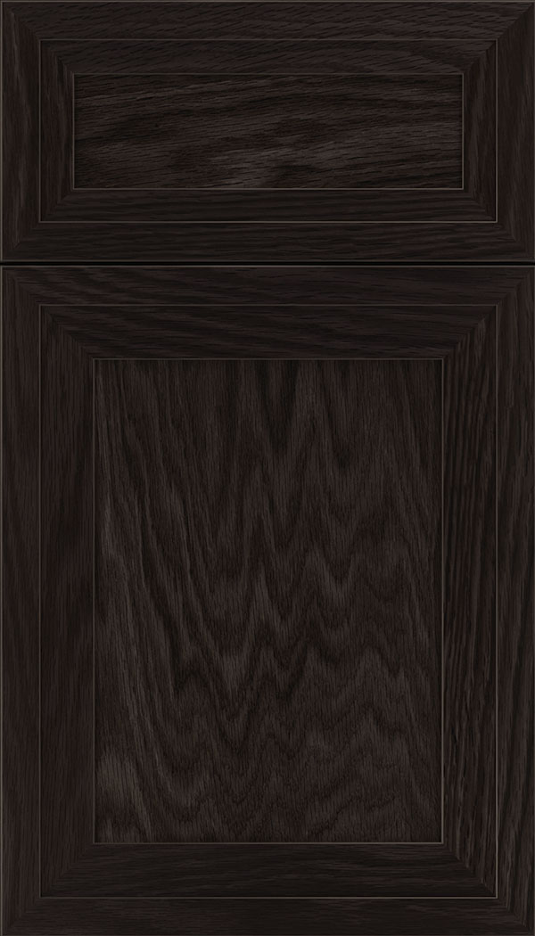 Asher 5pc Oak flat panel cabinet door in Charcoal
