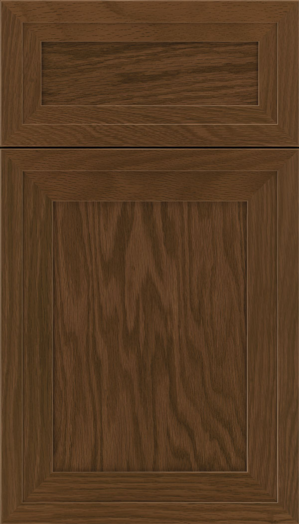 Asher 5pc Oak flat panel cabinet door in Sienna