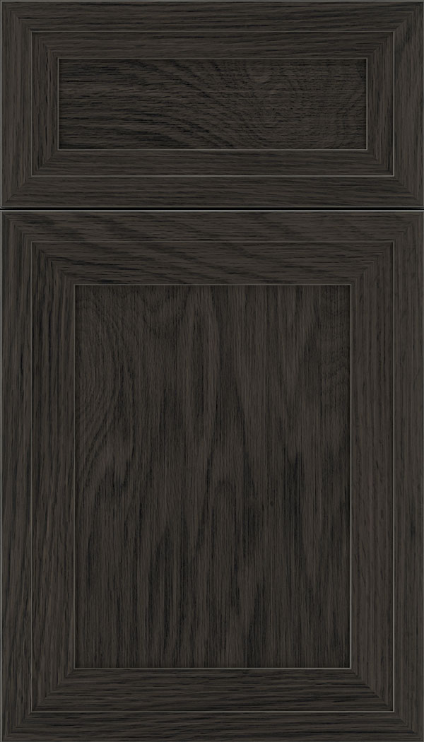 Asher 5pc Oak flat panel cabinet door in Weathered Slate